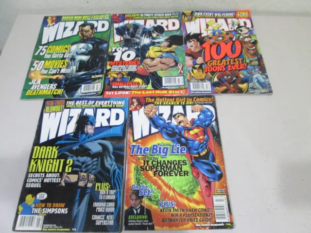 Lot of 5 Wizard Comics Dark Knight Punisher Superman Bart Simpson & More