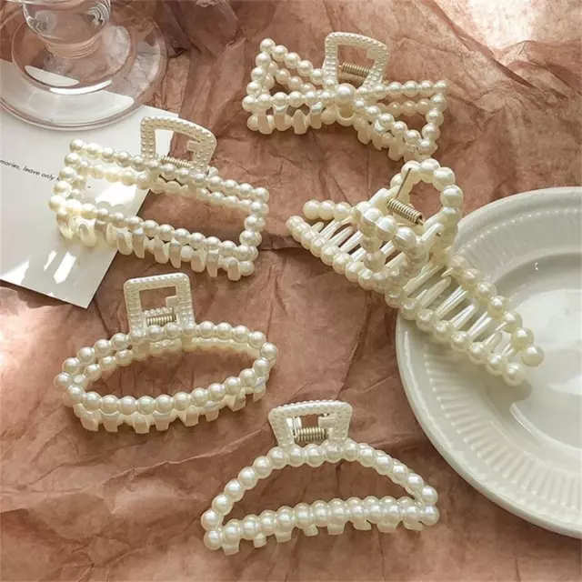 Temperament Grab Clip Imitation Pearl Hair Clip Shark For Women✨b Clip T9C4 2