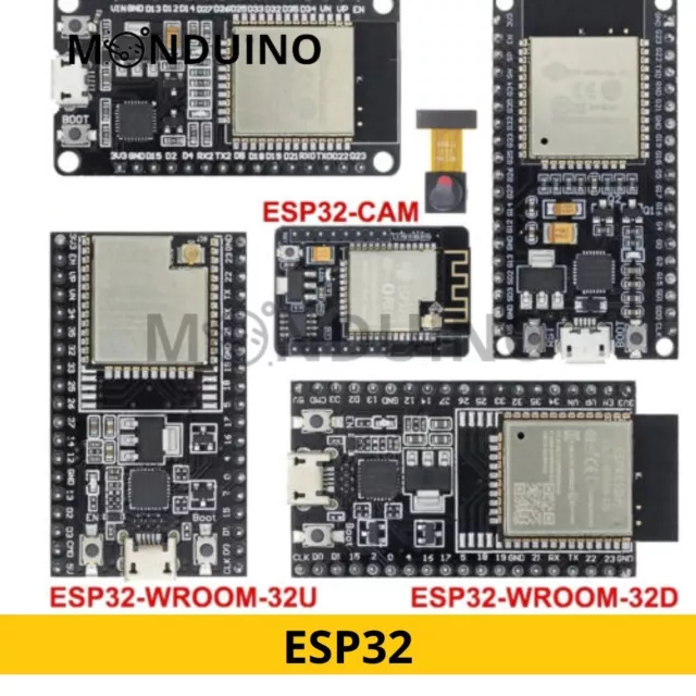 ESP32 NodeMCU Module Wifi Bluetooth 32U 32CAM 32D 30PIN 38PIN pour Arduino & Pi