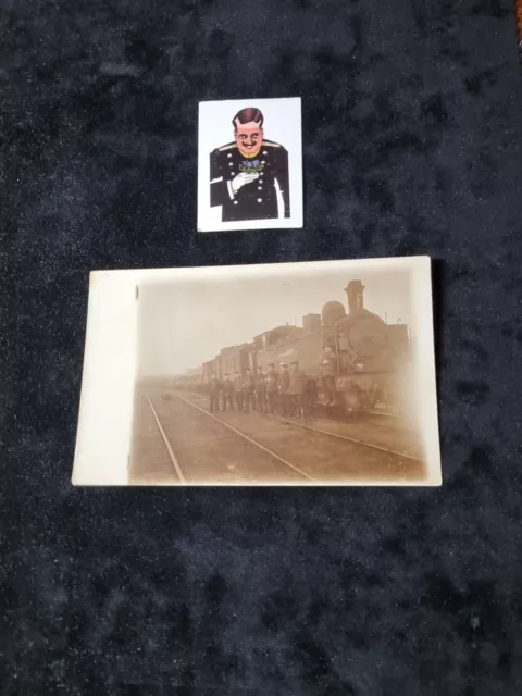 Photokarte Charkow Ukraine Um 1916 Eisenbahn Mit Lokführer