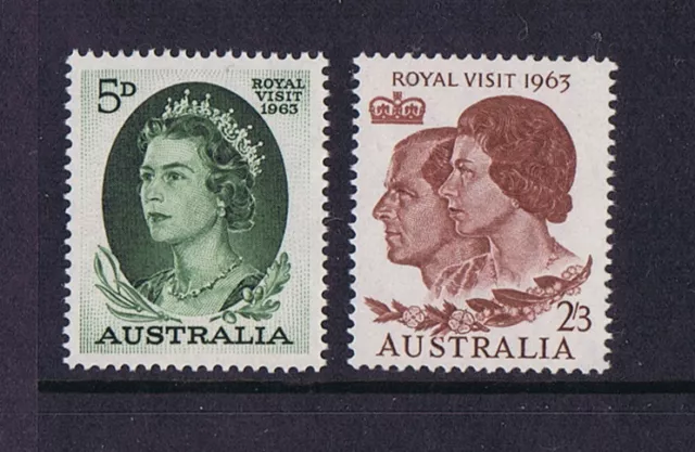 Australian Pre-Decimal Stamps 1963 Royal Visit to Australia, Complete Set 2, MNH 2