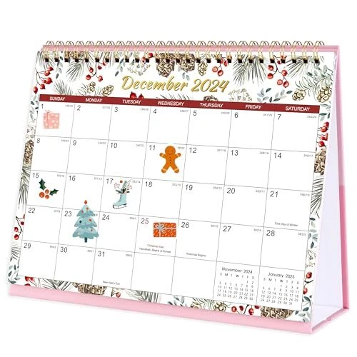 DESK CALENDAR 2025 Jan. 2025 Dec. 2025, Standing Flip Desktop