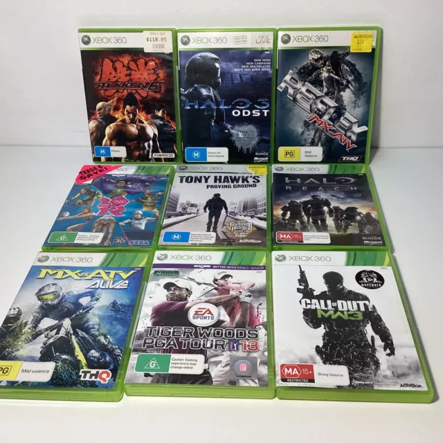 9x Microsoft Xbox 360 Game Bundle (Call of Duty , Halo , Tekken) (O3) W#939