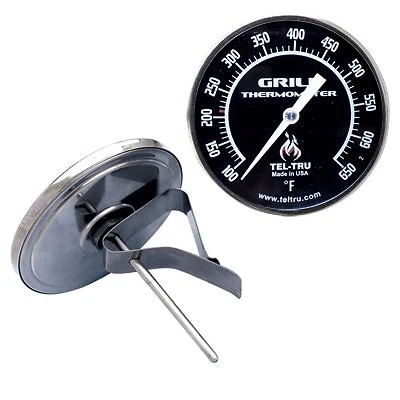 Tel-Tru BQ325R Barbecue Grill Thermometer, 3" dial and 3â€ stem