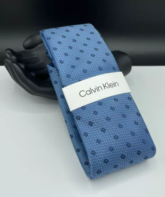 Calvin Klein Men's Silk Blend Tie ~ BLUE ~ Geometric ~ NEW MSRP: $69.50