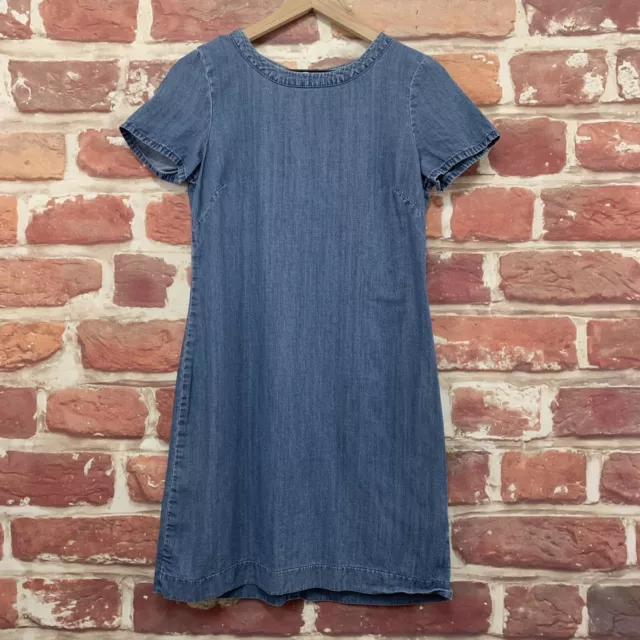 Banana Republic Dress Womens Size 6 Blue Chambray Denim Everyday Casual Zip Up