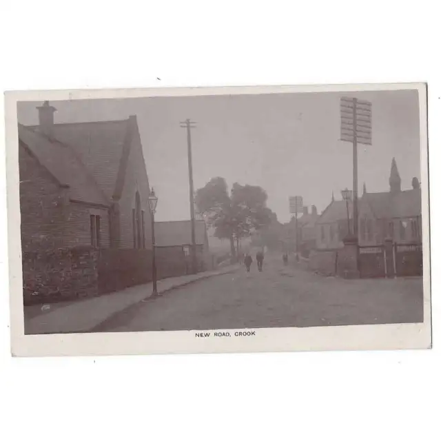 CROOK New Road, Co Durham RP Postcard Postally Used 1913