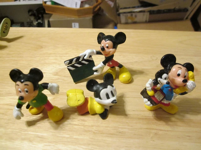 Vintage Walt Disney PVC figure lot of 4 Mickey Mouses CUTE