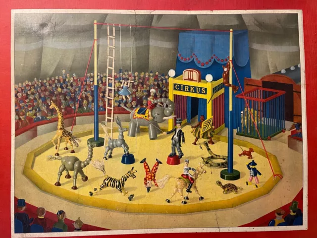 J. Schowanek Cirkus Zirkus Figurenspiel um 1930 seltenes Set