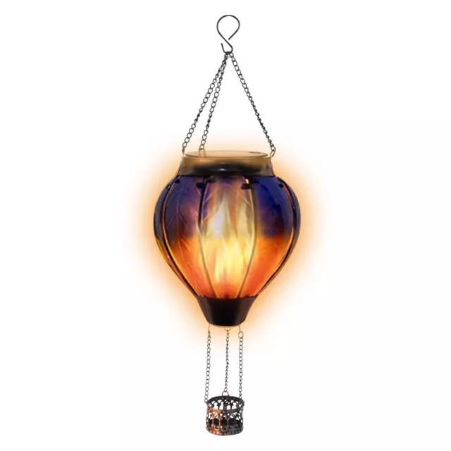 Hot Air Balloon Solar Lantern with Flickering Flame Light, Solar Hanging Lights