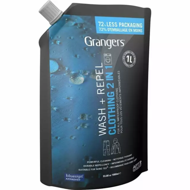 Grangers Clothing Wash and Repel 2 IN 1 Cleaner Water Proofer 1 Litre Gore-Tex