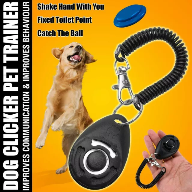 Dog Clicker Puppy Training Pet Dogs Clicker Trainer Teaching Tool UK