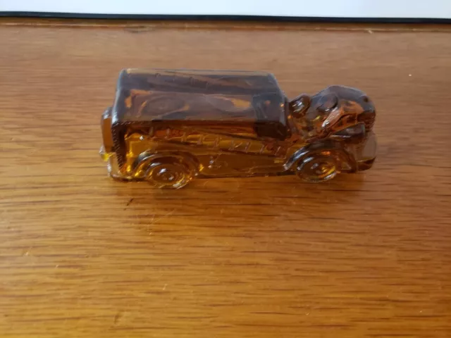 Vintage Circa 1940s Amber Glass Truck With Ladder Candy Container