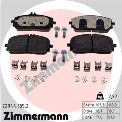Set di pastiglie dei freni pastiglie freni anteriori Zimmermann 244851901 P NUOVO OE Qualità 