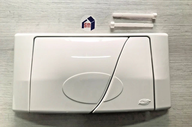 Placca Di Comando Bampi Zeta Bianca - 2 Tasti Per Cassetta WC Incasso