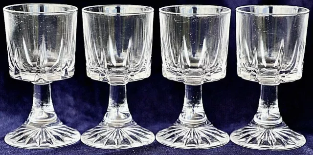 4 Retro vintage RCR Zeus 24% lead crystal port sherry glasses 50 ml