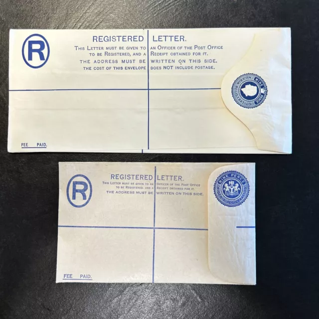Nigeria Registered stationery Envelopes Nine Pence Two Sizes Unused