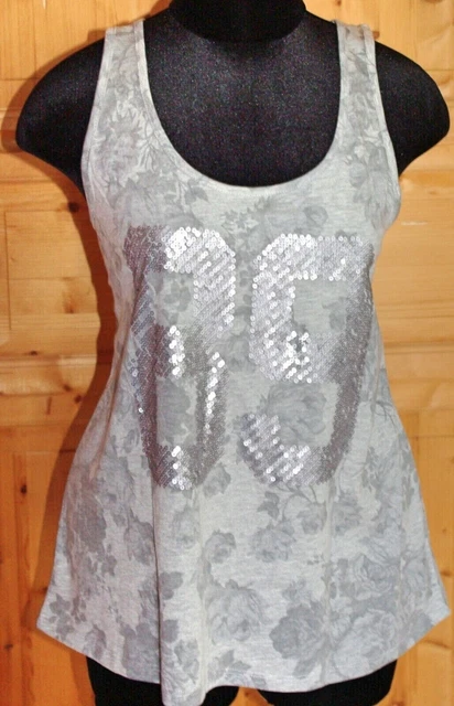 Top Vintage En Crêpe De Chine Chocolat - Brodé Perles & Paillettes - Taille 40 - Neuf
