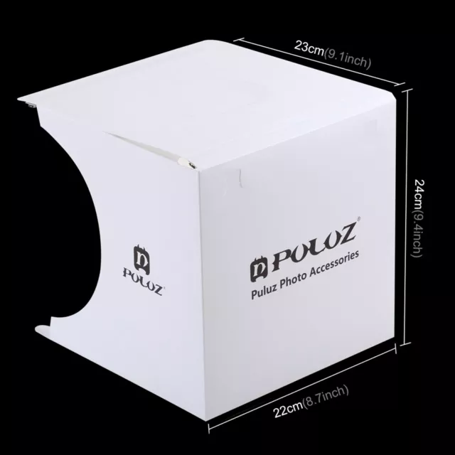 Miniestudio de luz plegable para fotografía, caja pequeña con bombillas LED