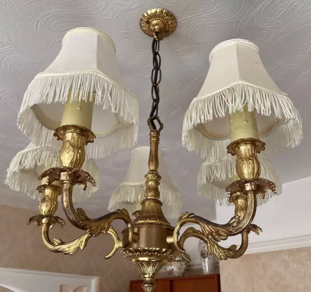 Antique Brass 5 Candle Light Chandelier