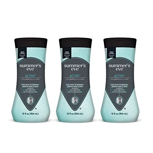 Summers Eve Active Daily Perfomance Femenino Lavado pH equilibrado 12 Fl Oz Paquete de 3
