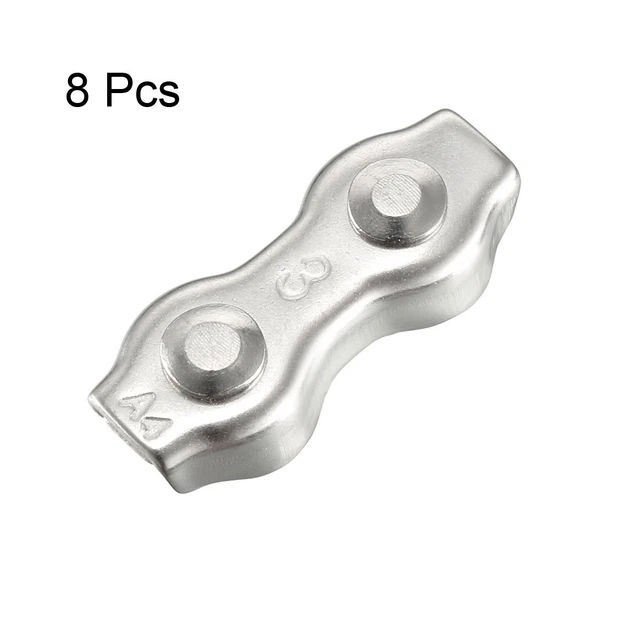 Duplex acier Inox 2-Post Clip serre-câble à câble 8pc Complet pour corde 3mm 3