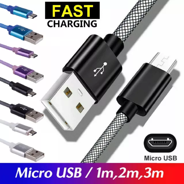 USB Charger Charging Cable Cord & Data Sync For Mobile Micro USB TYPE Android