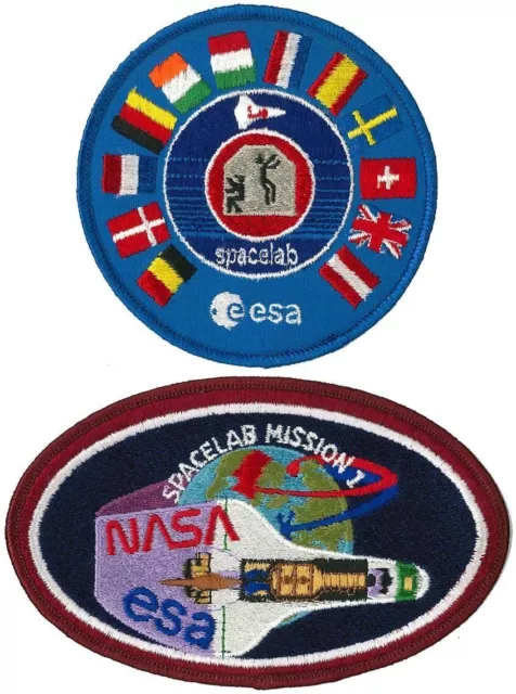 NASA PATCH PAIR '83 vtg SPACELAB ESA European Space Agency shuttle
