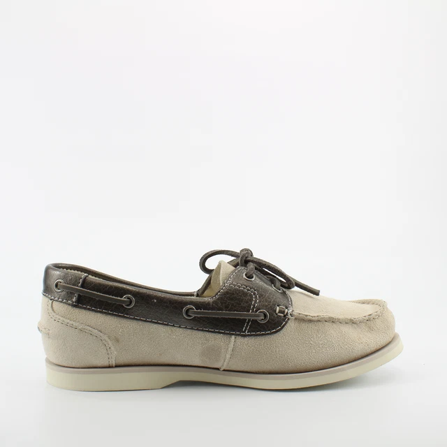 Timberland Classic Boat Shoes Off White Leather Womens Lace Up Shoes A1C2S