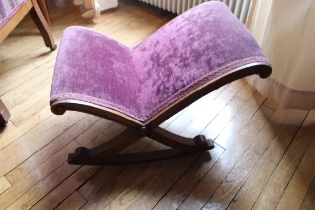 Chaise À Bascule enfant Repose Pieds   Vintage ancien 19e poupée jumeau 2