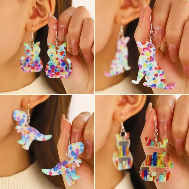 Fashion Acrylic Cat Dog Animal Drop Dangle Earrings Hook Women Jewelry Gift New