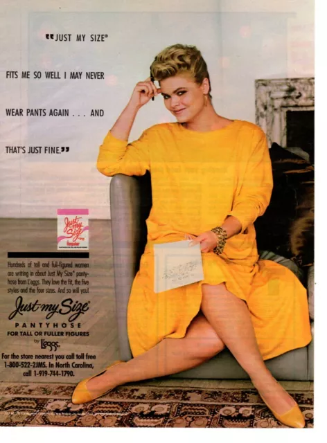 1990 Just My Size Bra Panty Women's Fashion vintage print ad 90's  advertisement