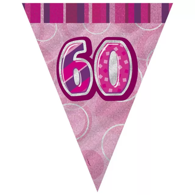 Unique Party Banner mit Zahl 70, Glitzer-Design, Pink (SG12003)