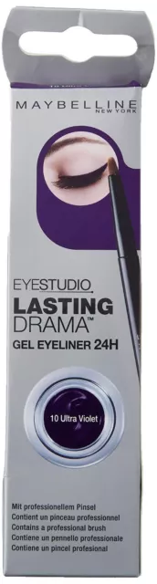 Gemey Maybelline Eyeliner Eyestudio Lasting Drama Gel Tenue 24H 10 Ultra Violet