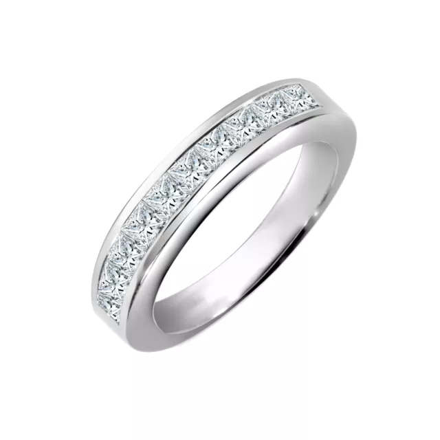 18 Karat Weißgold Jewelco London 0,75 Karat Diamant zierliches Band Ewigkeitsring 3,5 mm