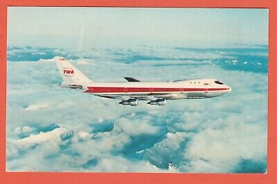 Vintage US Postcard TWA Airlines Unused Litho in U.S.A.