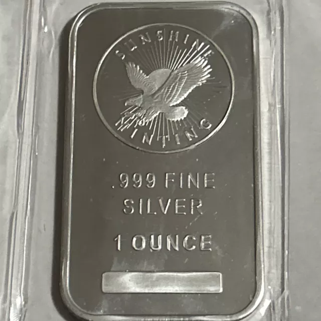 5 x 1 Troy oz Sunshine Mint .999 Fine Silver Bar Mint Mark SI Sealed