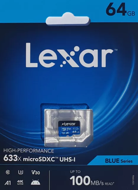 Lexar 64GB microSD SDXC Memory Card 633x Mobile Phone Samsung DJI Ultra Class10