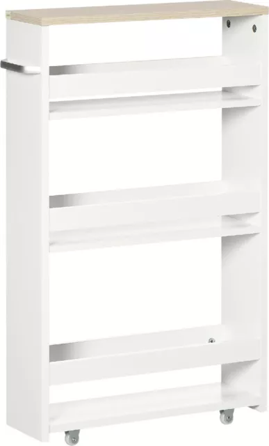 DecHome Carrello Bagno Salvaspazio a 3 Ripiani 48x15x80cm Bianco 279V00WT-838