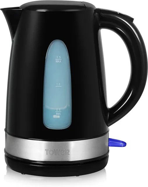 Tower Electric Hot Water Kettle Cordless Fast Boil Jug 2200W 1.7L Black BPA Free