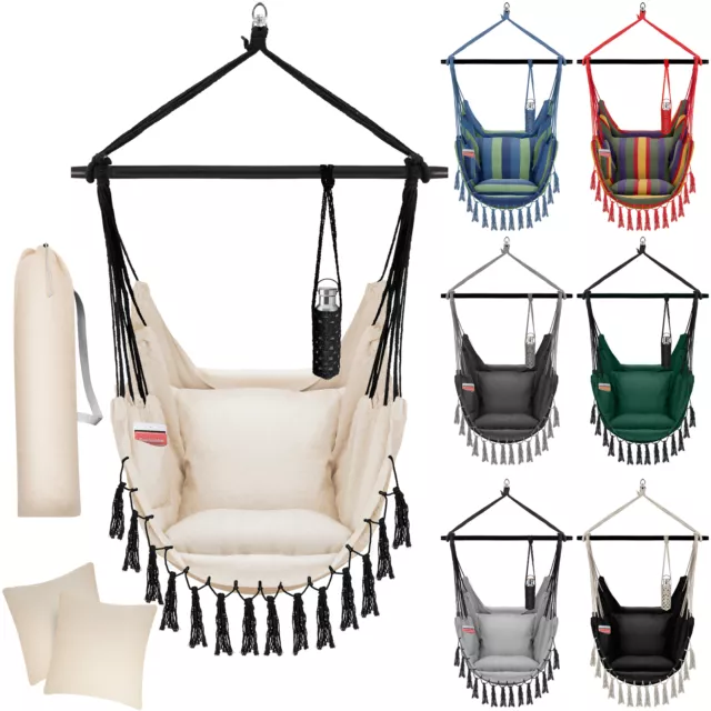 KESSER® Hängesessel mit 2 Kissen Hängestuhl Hängeschaukel Hängekorb Hängematte