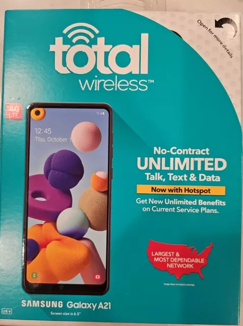 Total Wireless Samsung Galaxy A21 4G LTE Prepaid Smartphone with Otterbox Case