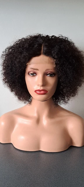 Afro Kinky Curly brazilian Human Hair wig With Lace At The Front
