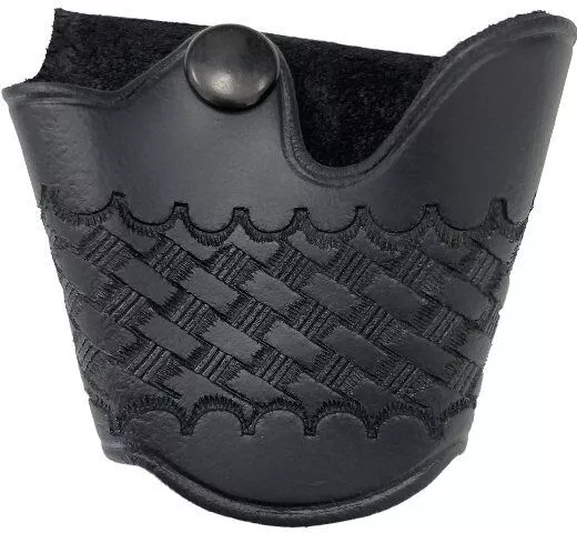 Perfect Fit QRC-BW Quick Release Basketweave Black Snap Pouch Handcuff Case