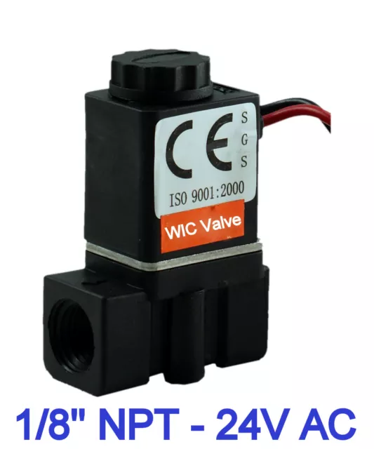 1/8" Inch Plastic Fast Response Electric Air Gas Water Solenoid Valve 24V AC NC