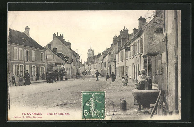 CPA Dormans, Rue de Châlons 1913