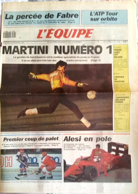 Une de L'Équipe datée du 13 septembre 1990