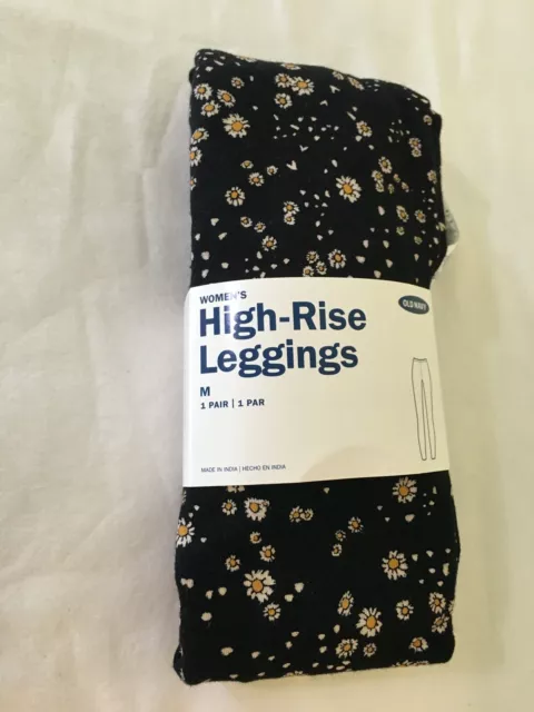 NWT Old Navy Women's Floral Black High Rise Jersey Leggings Pants