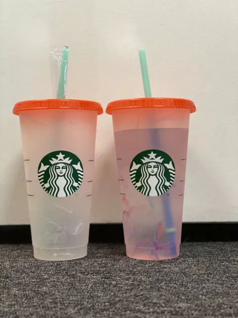 Starbucks Color Changing 2021 Swirl Reusable Cold Cup Summer Marble New