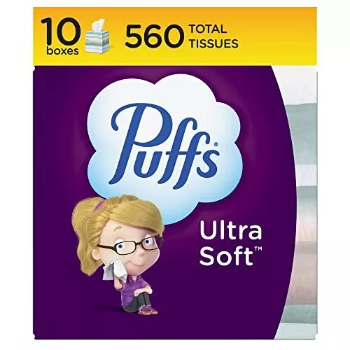 Puffs Ultra Soft Non-Tissues 10 Cubes 56 Tissues Per Box